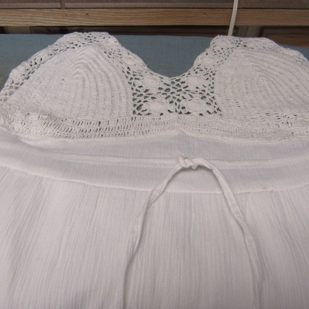 Venus Bohemian Crochet Halter White Maxi Dress